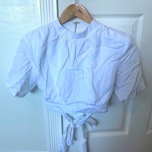 Dissh linen cropped blouse